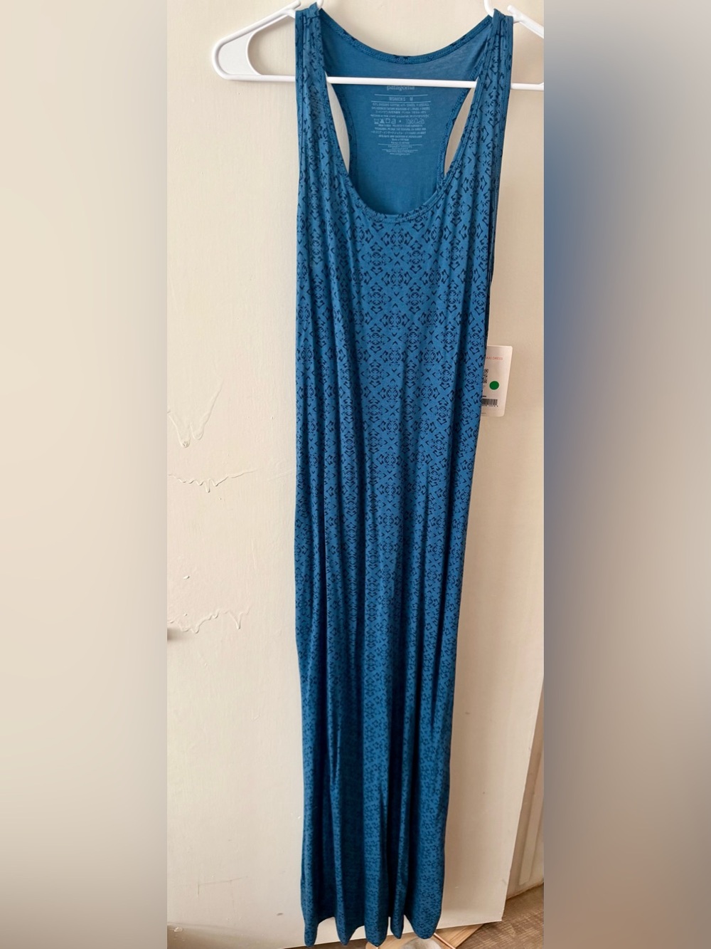 Patagonia Blue Maxi Dress Small Geometric Print